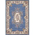 Hand-tufted Blue Wool Garden Rug (8' x 11')