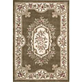 Hand-tufted Khaki Wool Garden Rug (8'2 x 11')