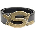 YSL Women's Patent Leather 'YSL' Logo Buckle Belt