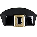 YSL Women's Black Elastic Canvas Wide Belt