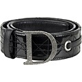 Dior Women's Patent Leather Accent Stitched Belt