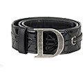 Dior Women's Patent Leather 'D' Logo Cannage Belt