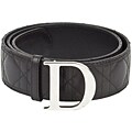 Dior Women's Black Leather 'D' Logo Belt