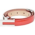 Versace Women's Red Patent Leather Skinny Belt