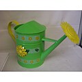 Yellow Flowers 14-inch Green Watering Can (Set of 8)