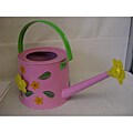 Pink 13-inch Yellow Flowers Watering Can (Set of 8)