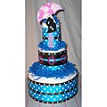 Blue Mod Mom Diaper Cake