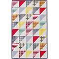 Durable Cotton Checked Flags Area Rug (4'7 x 7'7)