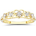 10k Yellow Gold Diamond Heart Ring