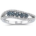 10k White Gold 1/3ct Blue and White Diamond Ring (G-H, I1-I2)