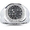 10k Gold 1ct TDW Men's Black/ White Diamond Ring (G-H, I1-I2)