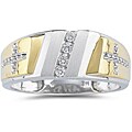 10k White Gold Men's Diamond Cross Ring