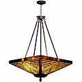 Tiffany-style Stained Glass Inverted Mission Chandelier