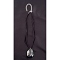 Black Acrylic Stone Necklace with Suede Cord