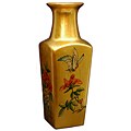 Gold Leaf Square Vase (China)