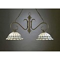 Tiffany-style Art Nouveau 2-light Hanging Fixture