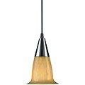 Brushed Nickel Amber Glass Mini Pendant Light