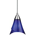 Brushed Nickel Blue Glass Mini Pendant Light