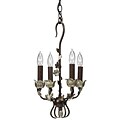 Silver Wrought Iron 4-light Mini Chandelier