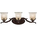 Old Bronze 3-light Leaves Bath Bar Light