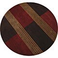 Embassy Modern Red/ Brown/ Beige Rug (8' Round)