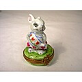 Limoges Hand-painted Garden Rabbit Keepsake Box