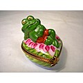 Limoges Hand-painted Frog on Heart Keepsake Box