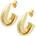 14k Yellow Gold Half Interlocking Bar Earrings