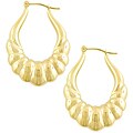14k Yellow Gold Garland Hoop Earrings