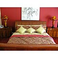 Jacquard Monaco 4-piece Queen Paprika Comforter Set