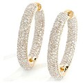 14k Yellow Gold 3ct TDW Diamond Hoop Earrings (H-I, I2)