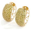 14k Yellow Gold 1ct Yellow Diamond Hoop Earrings (I2)