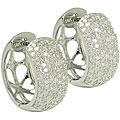 14k White Gold 1ct TDW Diamond Hoop Earrings (HI, I2-I3)