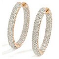 14k Rose Gold 2ct TDW Diamond Oval Hoop Earrings (H-I, I2)