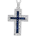 14k Gold Sapphire and 1/3ct TDW Diamond Pendant
