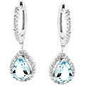14k Gold Aquamarine and 1/4ct TDW Diamond Earrings