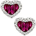 14k White Gold Ruby and Diamond Earrings