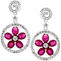 14k Gold Ruby and 5/8ct TDW Diamond Earrings (I-J, I1)
