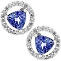 14k Gold Tanzanite and 1/4ct TDW Diamond Earrings
