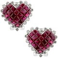 14k Gold Ruby and 1/2ct TDW Diamond Earrings (I-J, I1)
