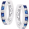 14k Gold Sapphire and 1/4ct TDW Diamond Earrings (I-J, I1)