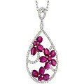 14k Gold Ruby and 2/5ct TDW Diamond Necklace (I-J, I1)