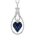 14k Gold Sapphire and 1/3ct TDW Diamond Necklace (I-J, I1)