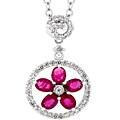 14k Gold Ruby and 1/3ct TDW Diamond Necklace (I-J, I1)