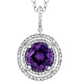 14k Gold Amethyst and 1/4ct TDW Diamond Necklace (I-J, I1)