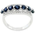 14k Gold Sapphire and 1/5ct TDW Diamond Ring (I-J, I1)