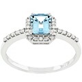 14k Gold Aquamarine and 1/10ct TDW Diamond Ring (I-J, I1)
