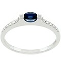 14k Gold Sapphire and 1/10ct TDW Diamond Ring (I-J, I1)