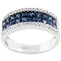 14k Gold Sapphire and 1/5ct TDW Diamond Ring (I-J, I1)