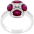 14k White Gold Ruby and 1/4ct TDW Diamond Ring (I-J, I1)